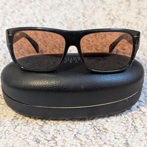 Serengeti Black Frame Sunglasses with Brown Lenses